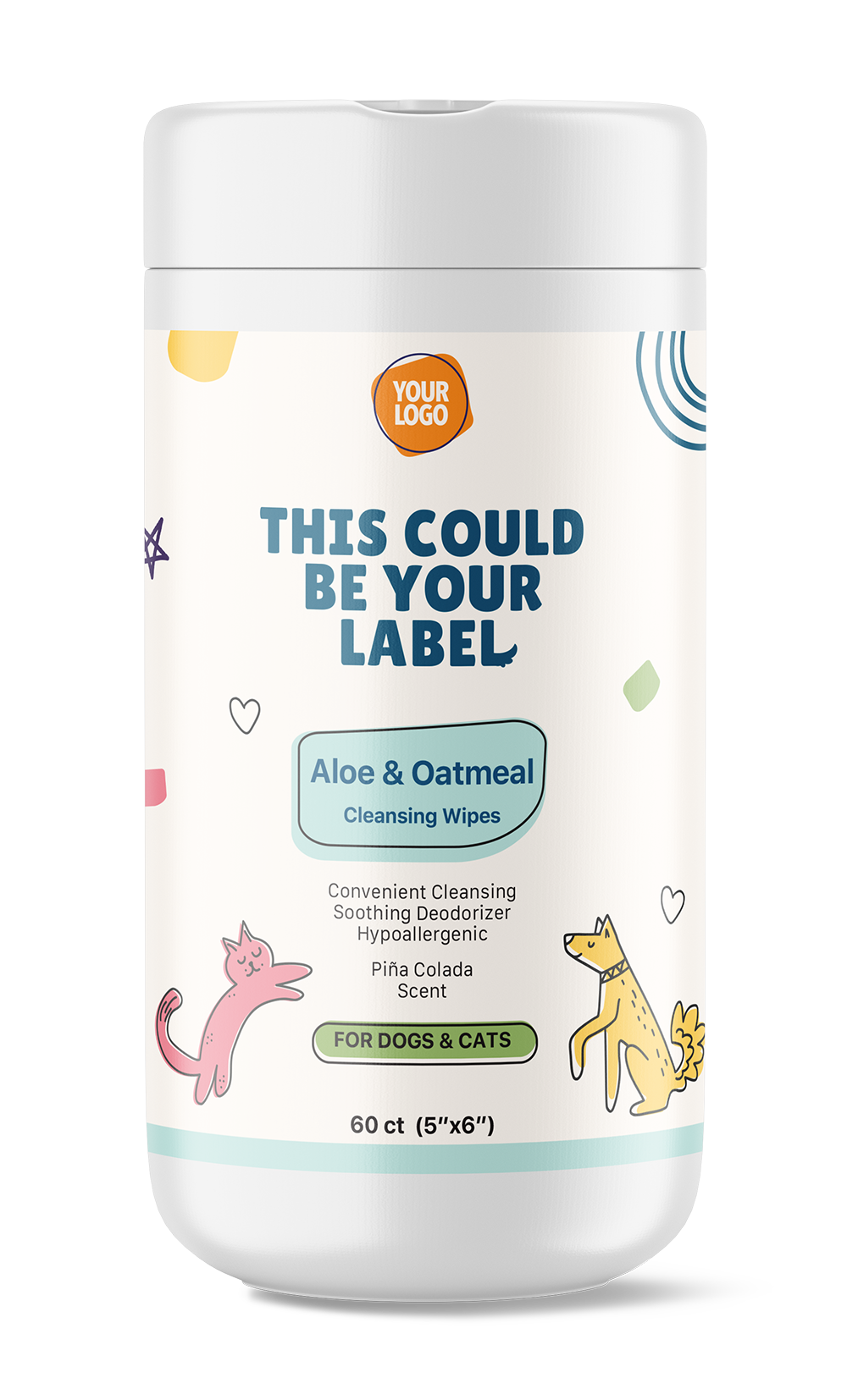 Aloe & Oatmeal Cleansing Wipes for Private Label